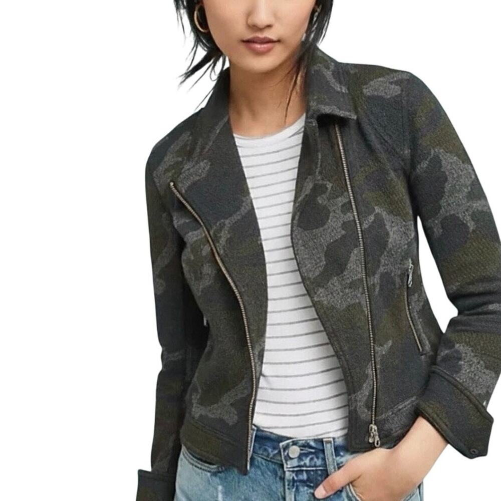 Anthropologie Robin Camo Moto Jacket - M